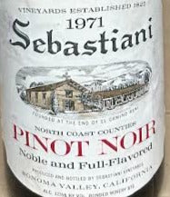 1971 Sebastiani Vineyards & Winery Proprietor's Reserve Pinot Noir, Sonoma County, USA