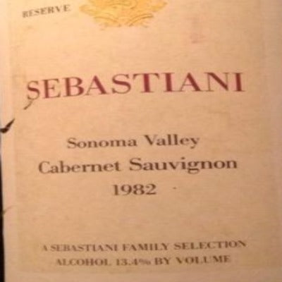 1982 Sebastiani Vineyards & Winery Proprietor's Reserve Cabernet Sauvignon, North Coast, USA